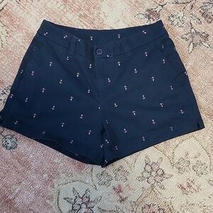 Magellan Outdoors Women's Happy Camper Blue Shorts with Anchors - Size 4